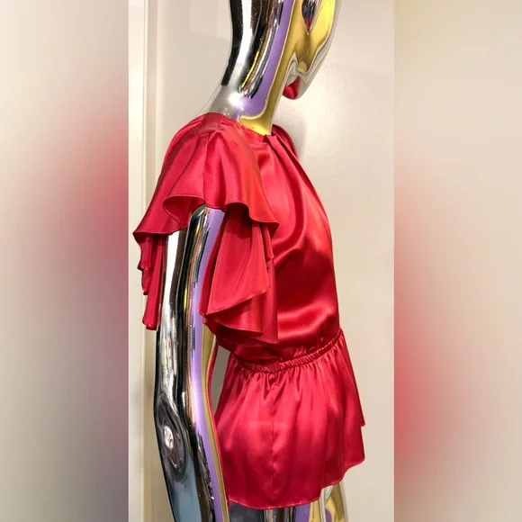 See By Chloe Red Ruffle Blouse - Picture 2 of 5